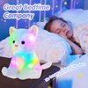Houwsbaby Light up Cat Stuffed Animal LED Glowing Kitty Plush Toy Floppy Kitten Toy Night Lights Birthday Gifts for Kids Toddler Girls, White, 12''