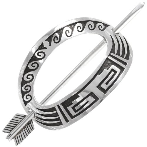 Native American Sterling Silver Hair Stick Barrette 0153