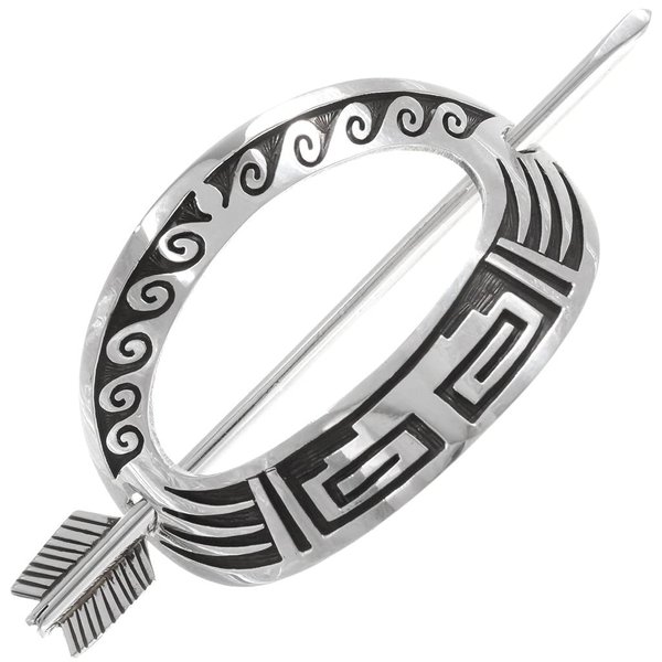 Native American Sterling Silver Hair Stick Barrette 0153