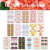 WOKOTO 16 Sheets Flowers Nail Stickers Full Nail Wraps for Women Maple Leaf Nail Polish Strips for Acrylic Nails Designs with Nail File Nail Polish Decals Self Adhesive Full Nail Stickers for Girls