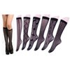 Toptim Womens Knee High Patterned Trouser Socks Dress Socks (Black 6 Styles)
