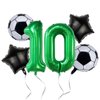 Soccer Birthday Party Decorations for Boys, 40 Inch Number 10 Balloons Green, Soccer Balloons 10th Birthday Decorations, World Cup Soccer Sports Theme Party Decorations. (Green 10)