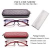 EYEURL Blue Light Blocking Readers for Women - Set of 2 Ladies Computer Reading Glasses +2.0 Choose Your Magnification Lightweight and Comfortable