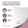 Pillow Protectors 4 Pack Standard Zippered - 100% Cotton Breathable Pillow Covers - Protects Pillows from Dirt, Dust and Debris (Standard - Set of 4 - 20x26)