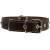 Genuine 1.25" Wide Thick Leather Studded Dog Collar. Fits 15"-20" Neck, Medium Breeds.