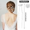30 Pieces Wedding Pearl Hair Pins for Brides Bridal, Elegant Pearl Rhinestones Hair Pins Updos Hair Piece Hair Accessories for Brides Bridesmaid Women (Silver)