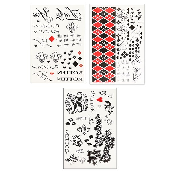 3 Sheets Temporary Tattoos Tattoo Sticker Perfect for Halloween,Cosplay, Costumes and Party Accessories