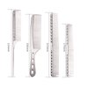 Cgbarber Professional Aluminum Dressing Comb, 4 Types Metal Hair Combs For Hair Styling Included Long Hair Cutting Comb，Short Styling Comb，Handle Comb，Tail Comb(silver)