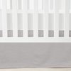 Lush Decor Baby Printed Linen Textured Solid Crib Skirt, Gray 52"L x 28"W + 16" Drop