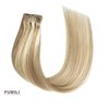 FUBILI Clip in Extensions 18 Inch Real Human Hair Light Blonde Highlighted Golden Blonde Remy Hair Extensions 5 Pieces Clip in Blonde Hair Extensions for Women 30g