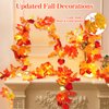 2 Pack Fall Decor for Home Thanksgiving Decorations Lighted Fall Garland Maple Leaves Total 11.8FT 40 LED Battery Operated Indoor Outdoor String Lights Garland Autumn Harvest Party Halloween Décor