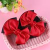 Minkissy 2Pcs Bowknot Hair Snoods Hair Bun Cover Hair Clip Net Snood Hairnet Tuck Net Occupational Hair Fixator for Dancing Class Work Daily (Red)