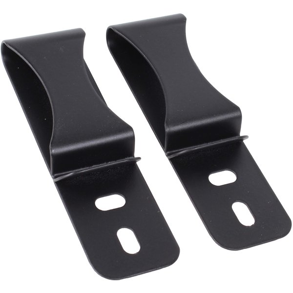 Hybrid 2 Hole Steel Holster Belt Clips, for up to 1.75" Belts | IWB OWB Kydex Leather w/Black Chicago Screw Hardware Kit | Concealed Carry Adj Cant Tuckable Overhook | Made in USA (2)