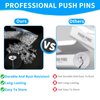 150 PCS Clear Push Pins Tacks Count in Reusable Box for Bulletin Boards and Wall Displays Heavy Duty Plastic Head