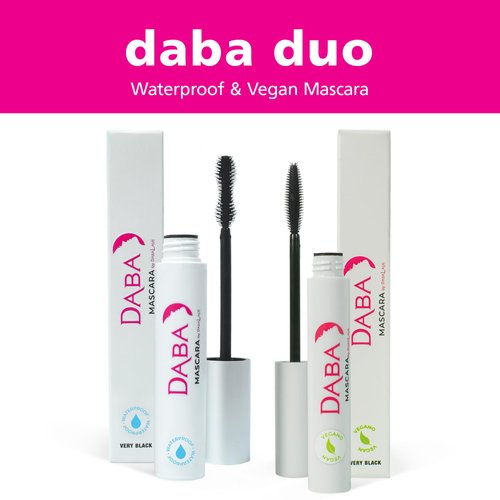 DABALASH Daba Duo – Waterproof Mascara & Gentle Vegan Mascara – Length & Volume for Lashes – Very Black – 0.45 oz & 0.3 oz
