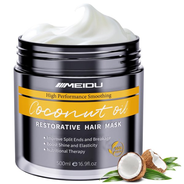 YOURTONE Meidu Hydrating Hair Mask for Dry Damaged Hair Repair, Deep Conditioning Hair Mask, Keratin Hair Treatment, Coconut Oil Hair Mask Essence for All Hair Types (16.9 Fl Oz)