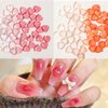 3D Heart Nail Charms for Acrylic Nails 3D Resin Light Change Nail Decals Heart Rhinestone Nail Art Design Acrylic Nail Art Supplies for Women Girls DIY Nail Decorations Manicure Tips (80PCS)