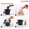 Anbbas Pure Badger Hair Shaving Brush Solid Wood Handle with Goat Milk Shaving Soap 100g,Stainless Steel Shaving Stand and 2 Layers Shaving Bowl Kit Perfect for Men Gift