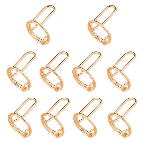 10pcs Wudu Nail Rings, Adjustable Fingernail Rings No Adhesive & Glue Fingertip Rings for Alternative to Acrylic Nails Gel Polish Reusable Jewelry Gift for Muslims Women Girl (Gold)