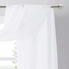 NICETOWN Sheer Canopy Bed Curtains Panels 216 - Home Decoration Sheer Voile Scarf Valance for Wedding (1 Panel, W60 x L216, White)