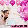 JONHAMWELBOR Happy 25th Birthday Balloon (30pcs 12inch) Hot Pink and Pink Latex Inflatable Clear Confetti Anniversary Party Helium Balloons Decorations Supply for 25 Year Old Women,Girl,Daughter,Her