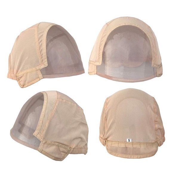 Glueless Wig Cap for Making Wigs with Adjustable Strap in the back and Spare Combs (Small 21.5inch, Beige)