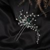Jumwrit Wedding Hair Pins Sparkly Rhinestone Beaded Headpiece Handmade Silver Hair Piece Bridal Hair Accessories for Bride Bridesmaid