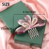 Campsis Crystal Wedding Hair Comb Silver Flower Leaf Hair Side Comb for Bridal Handmade Bead Hair Accessories Bride Bridesmaid Prom Party Gift for Women