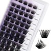 Lash Clusters DIY Eyelash Extensions C/D Curl Wide Stem Cluster Lashes 8-16mm Mixed Length Individual Lashes Wispy and Soft Cluster Eyelashes Matte Black Lashes Extensions for DIY(Volume-0.07D, 8-16mm Mixed)