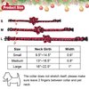 ADOGGYGO Christmas Floral Dog Collar - Adjustable Buffalo Plaid with Removable Flowers for Medium Dogs
