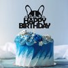 Ferastar Happy Birthday Dog Cake Topper, Dog Birthday Theme Picks for Pet Party Decorations Supplies Black Glitter.