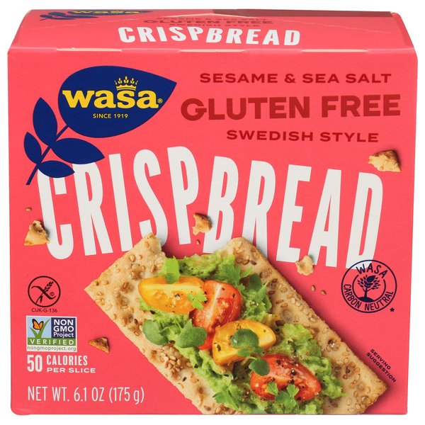 Wasa, Gluten Free Sesame & Sea Salt Crispbread, Net wt. 6.1 Oz