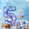 Lunmon 40 Inch Blue Snowflake Balloon Number 3 Snowflake Balloon Snowflake Birthday Balloons Decorations for Girls Birthday Snowflake Themed Party Supplies Winter Party Decorations(Number 5)