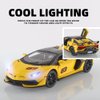 OANMYJJO Boy Toy Sports Car 1/22 Lambo SVJ 63 Metal Die Cast Car Toys，Model Cars with Detachable Roof，Toy Car with Sound Light and Pull Back，for Kids Age 3 Year and UP（Yellow）