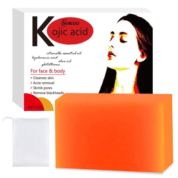 Loske Kojic Acid Body Soap, Face & Body Bath Soap, Skin Soap, Uneven Skin Soap with Tea Tree, Coconut Oil, Vegan Soap (1PCS, Kojic acid)