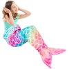 Mermaid Tail Blanket - Plush Mermaid Wearable Blanket for Girls Teens All Seasons Soft Flannel Snuggle Blanket little Mermaid Scale Sleeping Bag 55" x 24" (Rainbow)