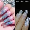 MIZHSE Glitter Gel Polish, Silver Sparkle Gel Nail Polish Diamond Disco Reflective Gel Glitter Nail Polish Soak Off UV Gel Nail Art Varnish Manicure Home DIY 10ml