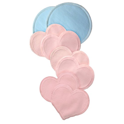 Bamboobies Women’s Nursing Pads, Reusable and Washable, Blue and Light Pink, 3 Regular Pairs and 1 Overnight Pairs, Leak-Proof Pads for Breastfeeding, 4 Pairs