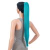 SWACC 28-Inch Long Straight Claw Clip Ponytail Extensions Synthetic Hair Extensions Ponytail Jaw Clip Hair Pieces for Women (Teal Blue)