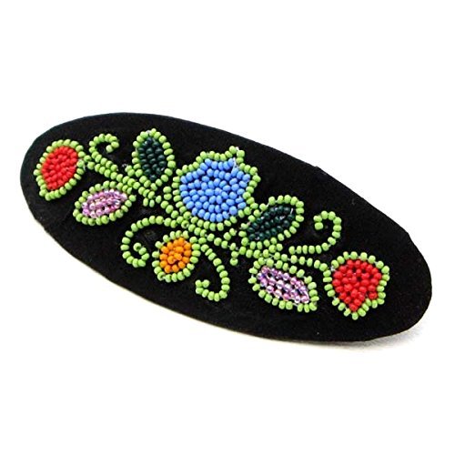 Beaded Indian Jewelery Hair Barrette/Clip for Women's,Handmade Beaded Black Blue Red Beads Oval Beaded Hair Barrette Z-29-SB-2