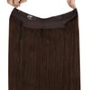 Sunny Wire Hair Extensions Brown Fish Line Hair Extensions Chocolate Brown Invisible Wire Human Hair Extensions Brown Short Hairpiece Extensions Human Hair Brown Hair Extensions 80G 12Inch