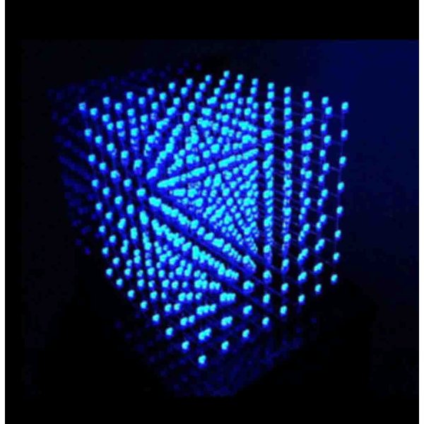 Yosoo 8x8x8 3D LED DIY Cube Light Kit Squared White LED Blue Ray