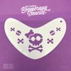 Art Factory Boomerang Stencil - Sugar Skull and Cross Bones, Reusable Face Painting Stencil, Great for Fairs, Carnivals, Party & Halloween