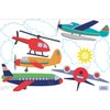 Airplanes and Helicopter Wall Decals Eco-Friendly Reusable Fabric Wall Stickers