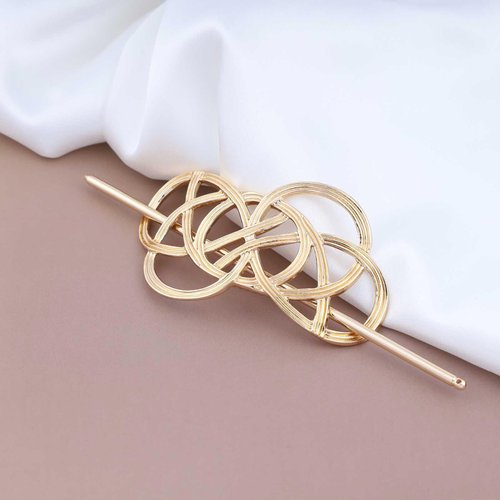 Vacaonio Metal Gold Hair Stick Pin Viking Celtic Knot Hair Bun Stick Clip Celtic Knot Hairpin Gold Hair Bun Slide Long Hair Stick Decorative Hair Accessories for Women and Girls Headdress