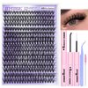 Lash Extension Kit 320Pcs Wispy Lash Clusters 40D Curl Eyelash Extension Kit with Lash Bond, Lash Remover, Lash Tweezers for DIY Eyelash Extensions 9-16mm Individual Lashes Kit for Beginners by JIMIRE