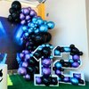 Black Purple Blue Balloon, 60 PCS Outer Space Balloons, Metallic Navy Blue Purple Black Balloons Pearl Purple Blue Confetti Latex Balloons for Kids Boys Astronaut Space Birthday Party Decorations