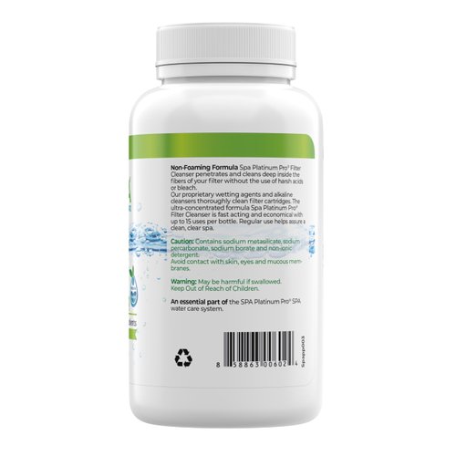 Eco Friendly Spa and Pool Filter Cleanser All-Natural Spa & Hot Tub Filter Cleaner | Foam-Free, Chlorine-Free, & Phosphate-Free Spa Filter Cleaner | Prolongs Filter Life and Leaves No Residue, 8 Oz