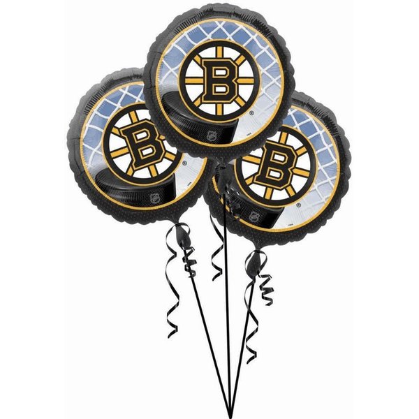 Amscan Party Decoration Exciting Boston Bruins Balloons (3 Pack), 18", Silver