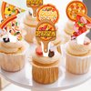 25pcs Pizza 4th Birthday Party Supplies, Pizza Night Cupcake Food Picks Decorations, Pizza Theme Happy Birthday Cupcake Toppers Baby Shower Kids Decoration (4th)